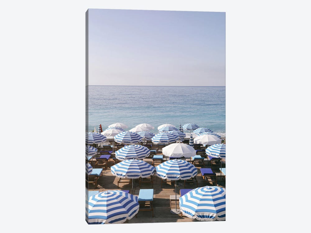 French Riviera Sea Stripes by Carina Okula 1-piece Canvas Artwork