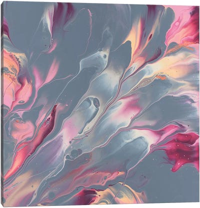 Mist II Canvas Art Print - Gray & Pink Art