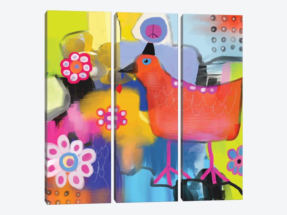 Bird of Peace by Christine Auda 3-piece Canvas Wall Art