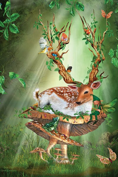 Deer Tree by Carol Cavalaris gallery poster