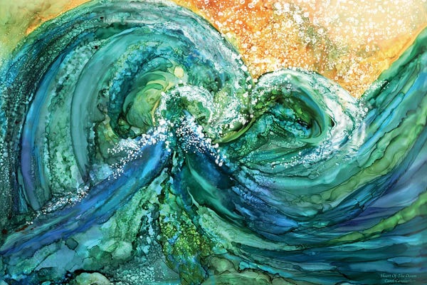 Abstract Watercolors: Heart Of The Ocean by Carol Cavalaris