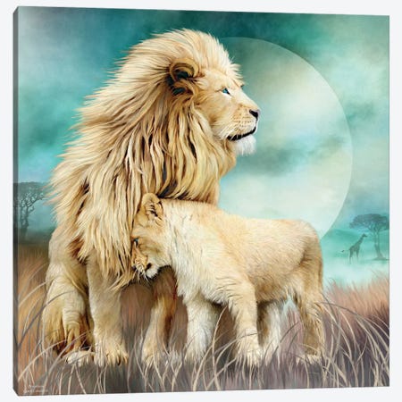 Lion Family - Protection Canvas Print #CAV23} by Carol Cavalaris Canvas Art