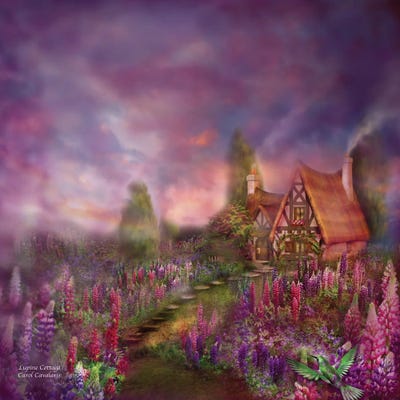 Lupine Cottage by Carol Cavalaris framed wall art