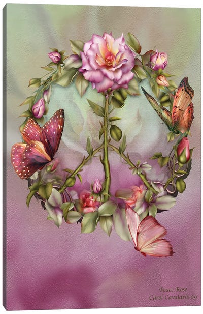 Peace Rose Canvas Art Print - Carol Cavalaris