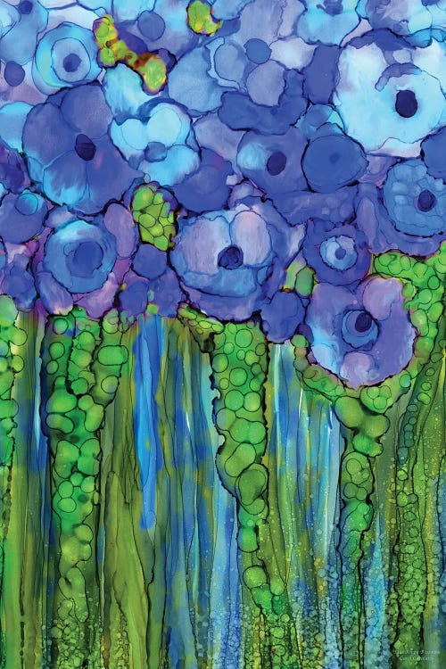 Poppy Bloomies - Blue by Carol Cavalaris wall art