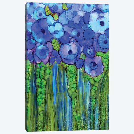 Poppy Bloomies - Blue Canvas Print #CAV29} by Carol Cavalaris Canvas Wall Art