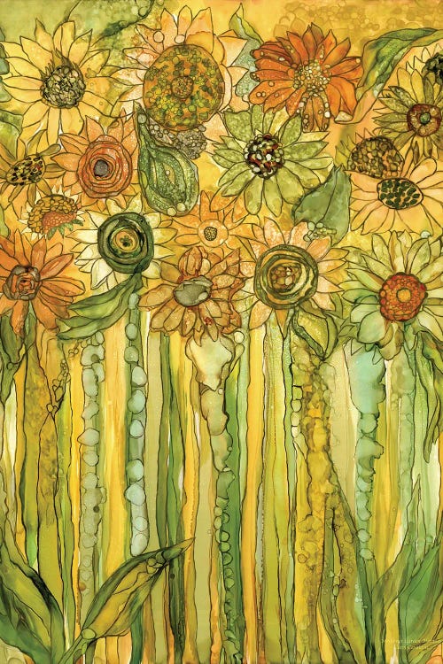 Sunflower Garden Bloomies by Carol Cavalaris wall art