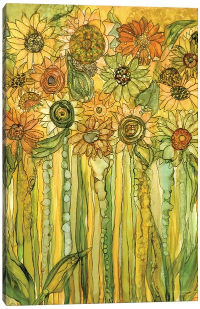 Sunflower Garden Bloomies Canvas Art Print - Carol Cavalaris