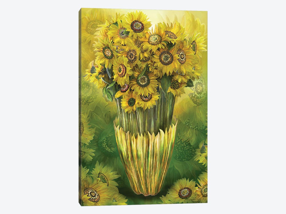Tall Sunflower In Vase by Carol Cavalaris 1-piece Canvas Art
