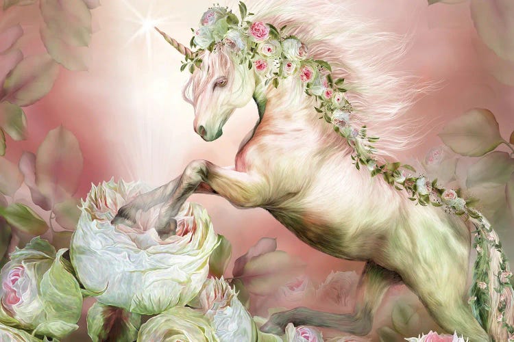 Unicorn And A Rose by Carol Cavalaris wall art