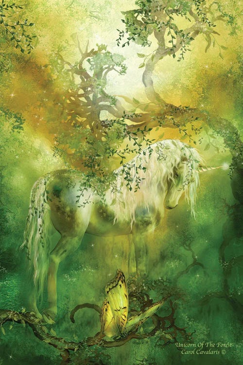 Unicorn Of Forest by Carol Cavalaris wall art