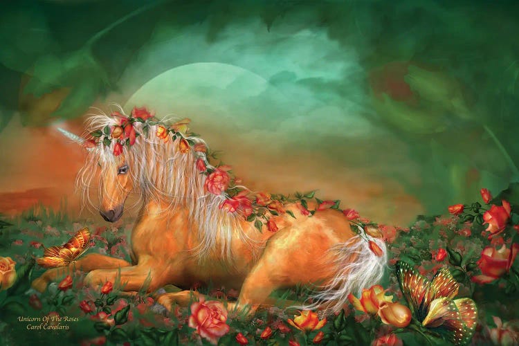 Unicorn Of The Roses by Carol Cavalaris wall art