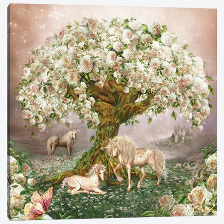 Unicorn Rose Tree Canvas Print #CAV44} by Carol Cavalaris Canvas Art Print
