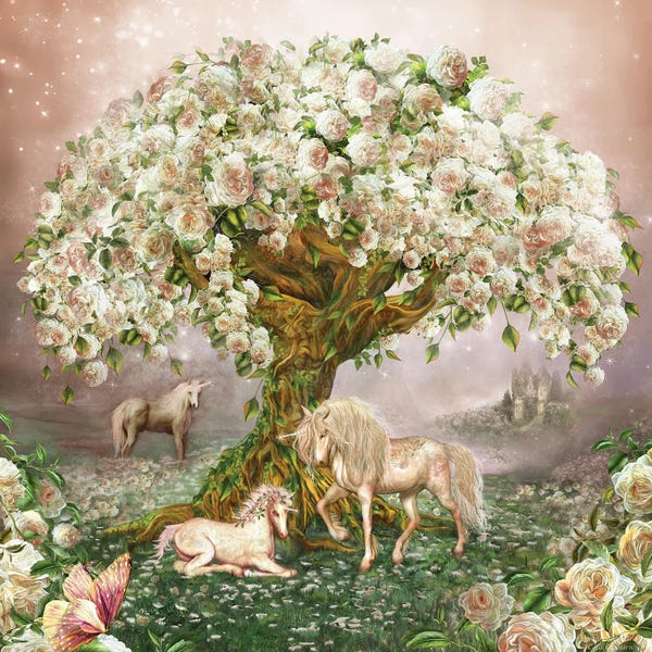 Fine Art Print: Unicorn Rose Tree by Carol Cavalaris
