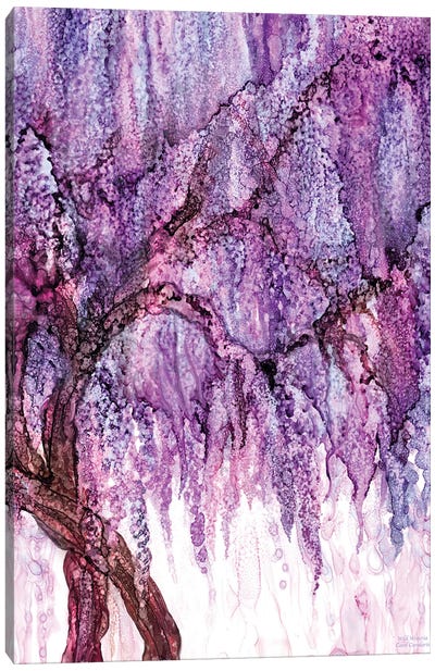 Wild Wisteria Canvas Art Print - Purple Abstract Art
