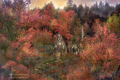 Auntumn Hideaway by Carol Cavalaris framed wall art