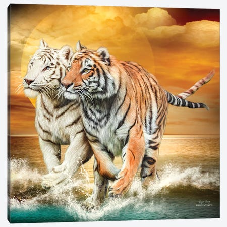 Tiger Run Canvas Print #CAV54} by Carol Cavalaris Canvas Wall Art