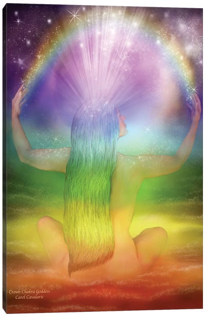 Crown Chakra Goddess Canvas Art Print - Yoga Art