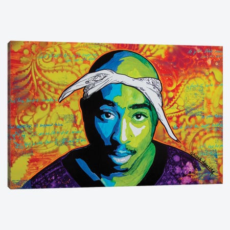 Tupac 123 Canvas Print #CAX17} by Claudia Aguilera Canvas Wall Art