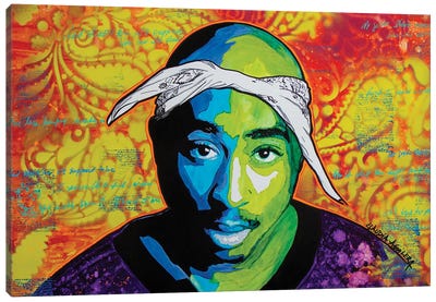 Tupac 123 Canvas Art Print - Claudia Aguilera