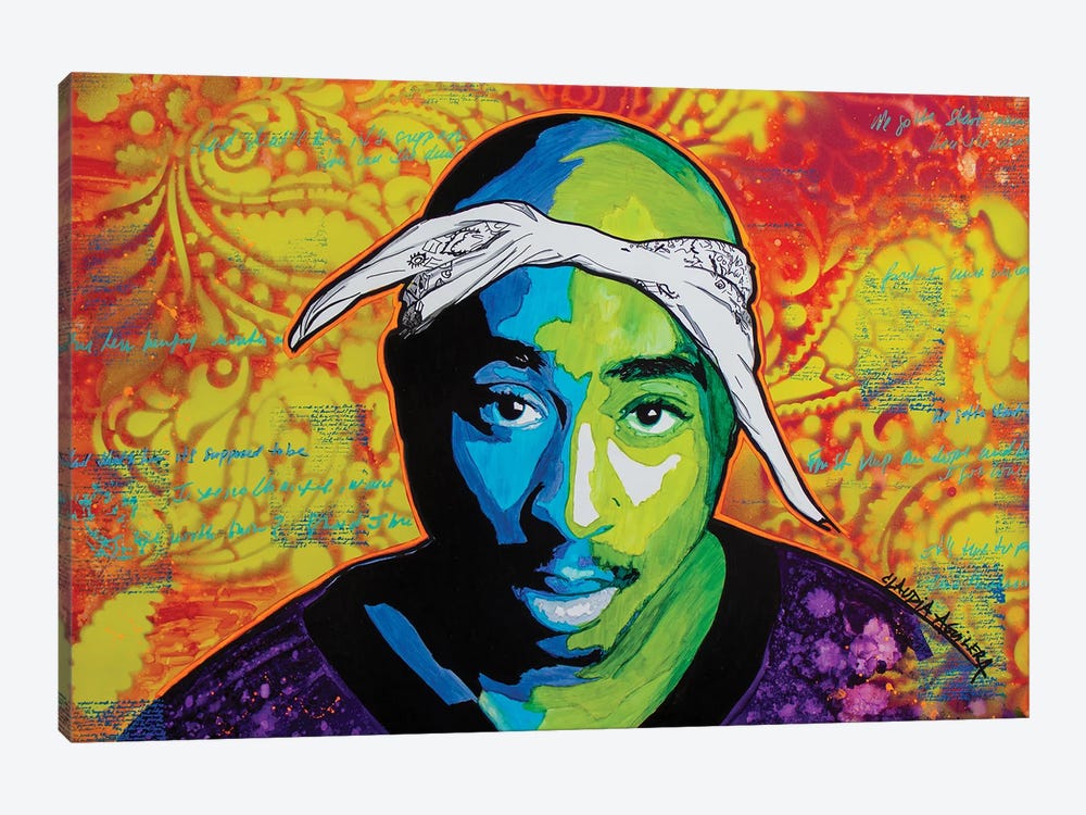 Tupac 123 by Claudia Aguilera 1-piece Canvas Art Print
