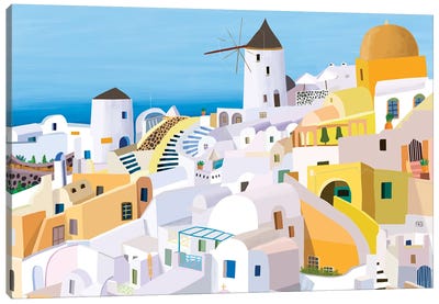 Greek Buildings I Canvas Art Print - Carla Daly