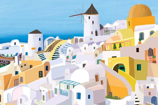 Carla Daly: Greek Buildings I by Carla Daly