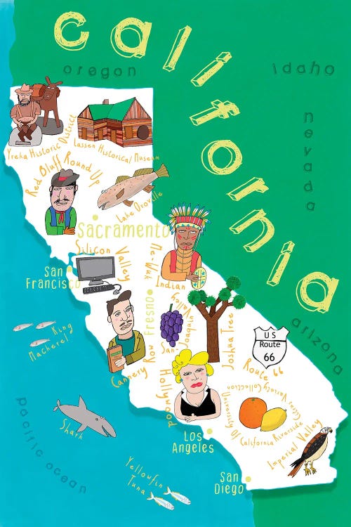 Illustrated State Maps California