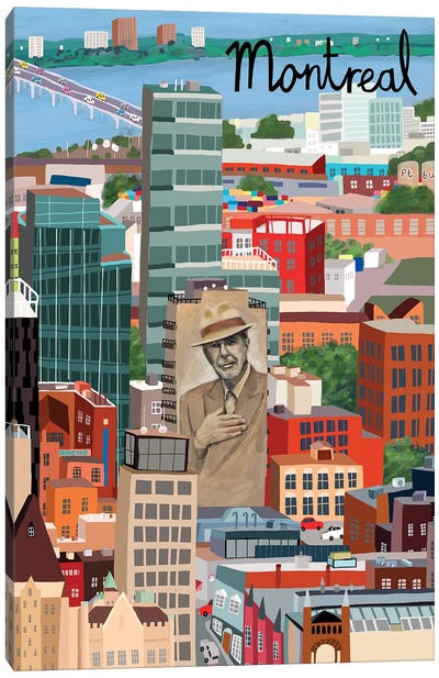 View from Above Montreal Canvas Art Print - Canada Art