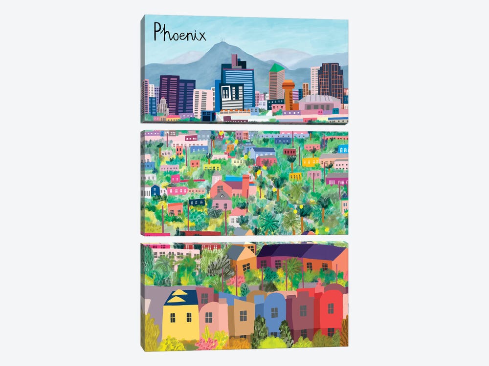 View from Above Phoenix by Carla Daly 3-piece Art Print