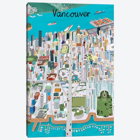 View from Above Vancouver Canvas Print #CAY25} by Carla Daly Canvas Wall Art