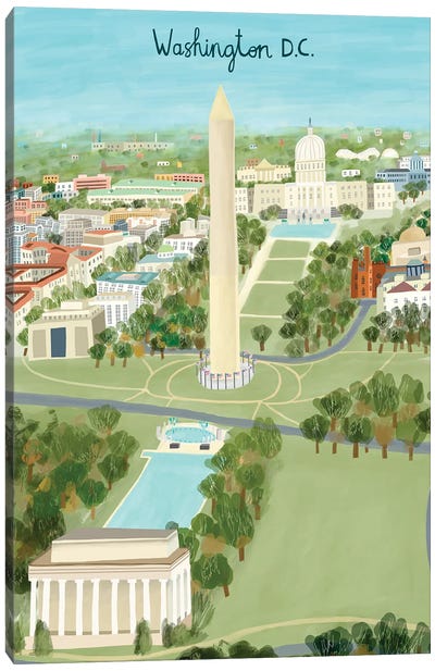 View from Above Washington DC Canvas Art Print - Washington Monument