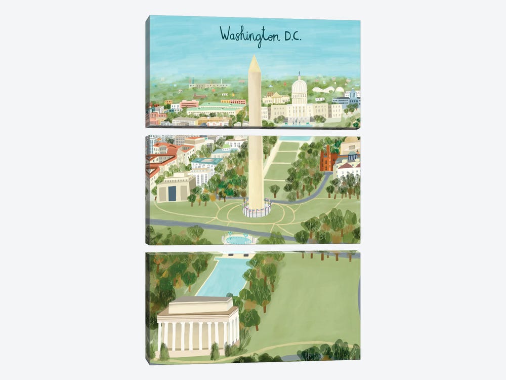 View from Above Washington DC by Carla Daly 3-piece Canvas Artwork