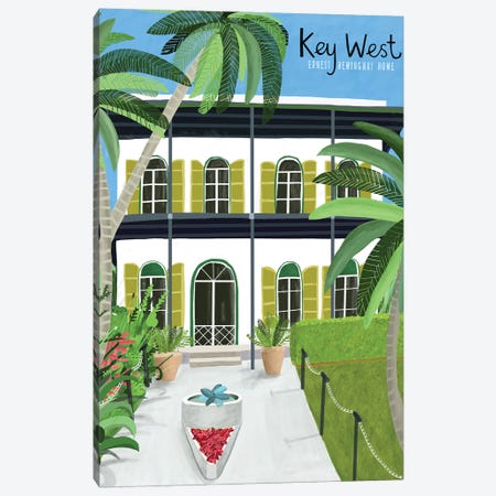 A Key West Hemingway Canvas Print #CAY27} by Carla Daly Canvas Artwork