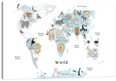 A World Map Canvas Art Print - Carla Daly