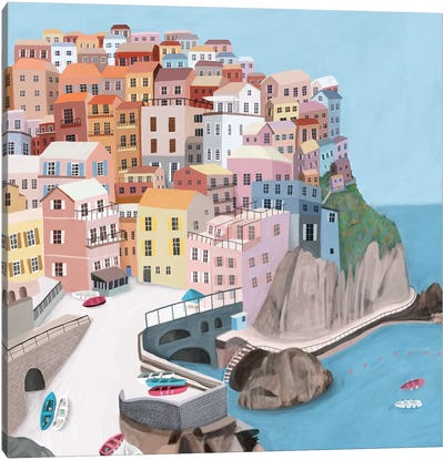 Manarola, Italy Canvas Art Print - Carla Daly