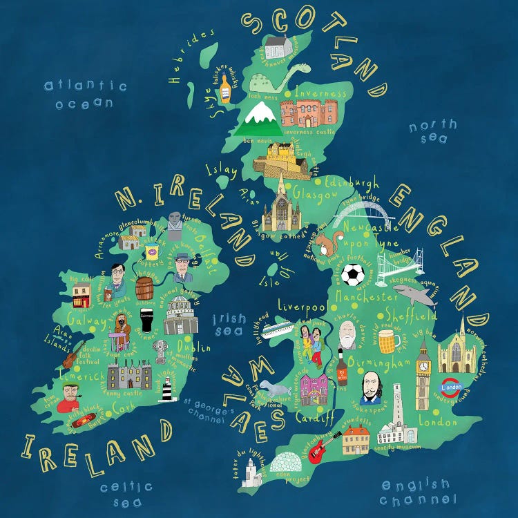 UK & Ireland by Carla Daly wall art