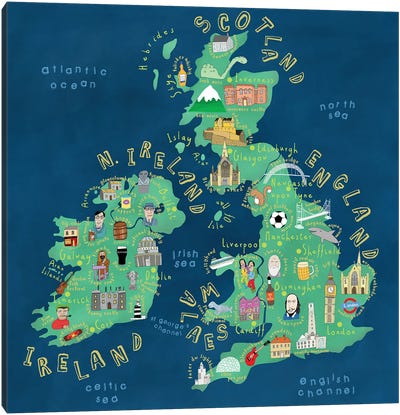 UK & Ireland Canvas Art Print - Carla Daly