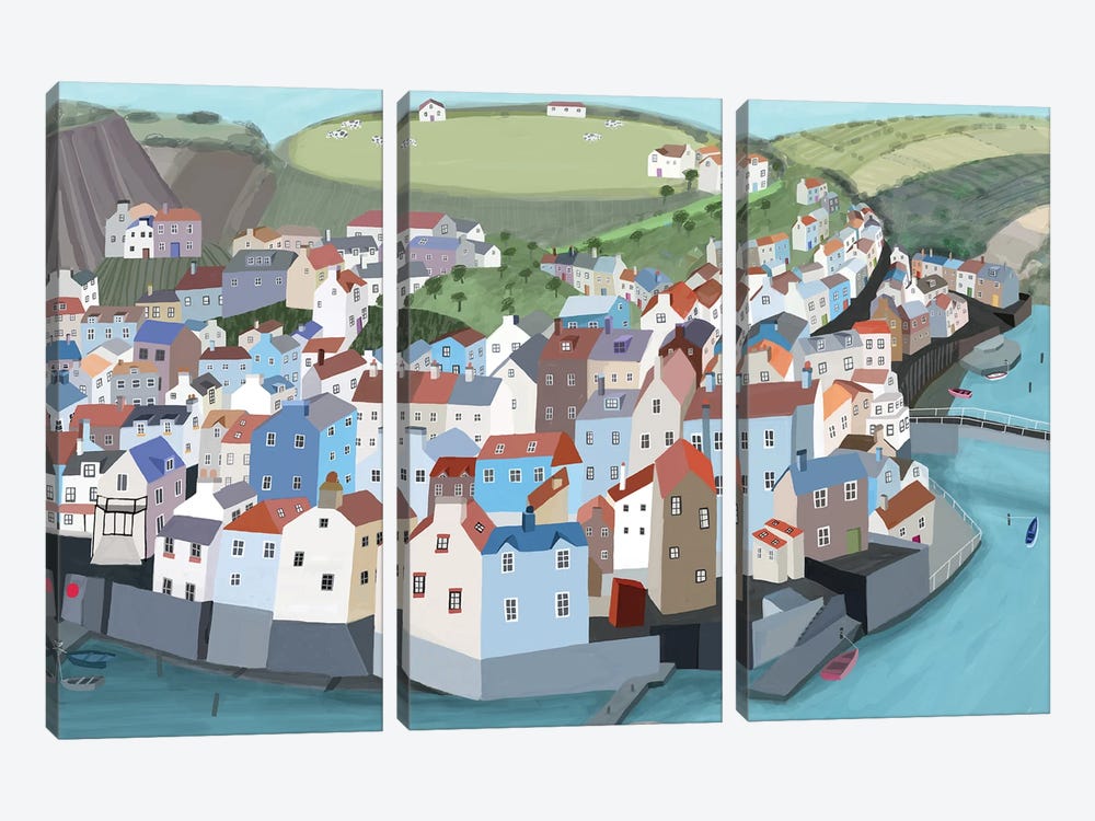 Staithes II by Carla Daly 3-piece Canvas Art Print