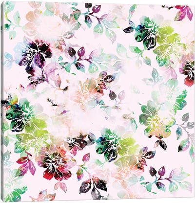 Romantic Flowers Canvas Art Print - Colorful Contemporary