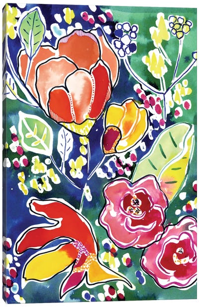 Tropical Garden Canvas Art Print - Colorful Contemporary