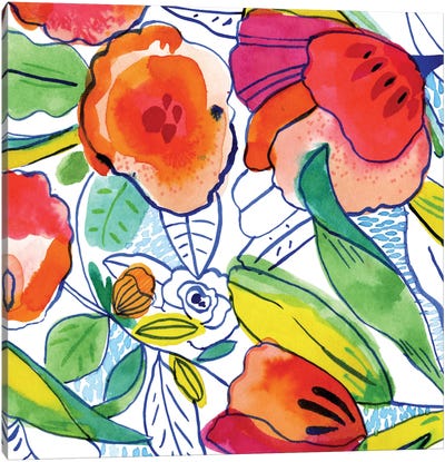 Tropicalia Canvas Art Print - Citrus Orange