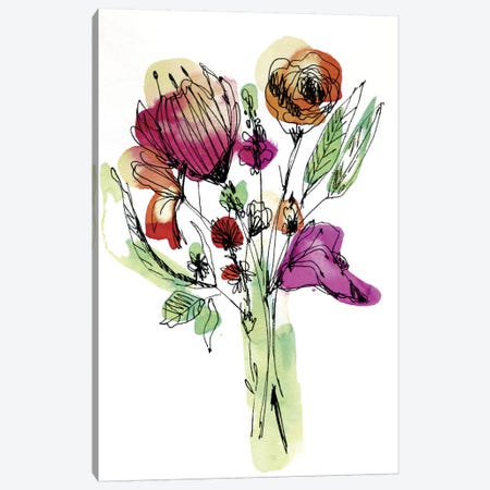 Wild Flower Bouquet Canvas Print #CBA18} by Cayena Blanca Canvas Art