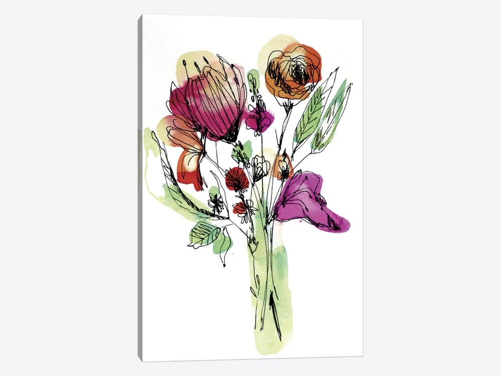 Wild Flower Bouquet 1-piece Canvas Print
