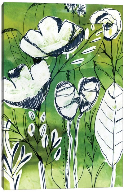 Abstract Garden Canvas Art Print - Cayena Blanca