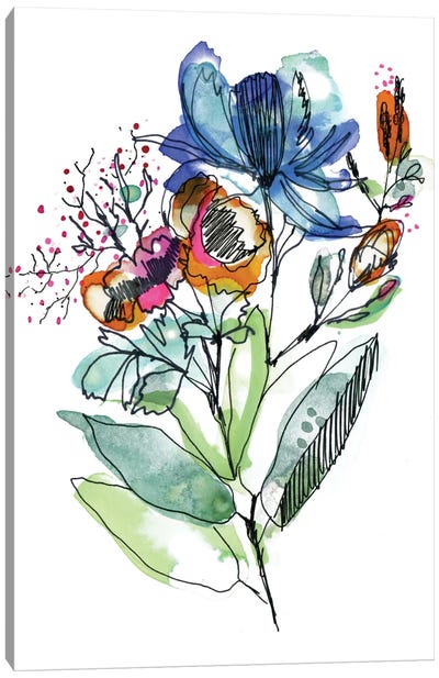 Flower Bouquet Canvas Art Print - Colorful Contemporary