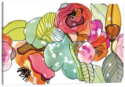 Flower Crown Canvas Art Print - Colorful Spring