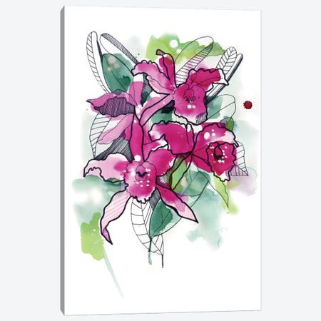 Magenta Orchids Canvas Print #CBA34} by Cayena Blanca Canvas Print