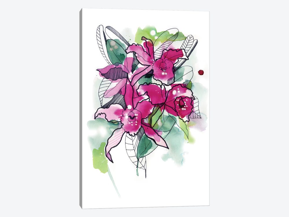 Magenta Orchids 1-piece Canvas Art Print