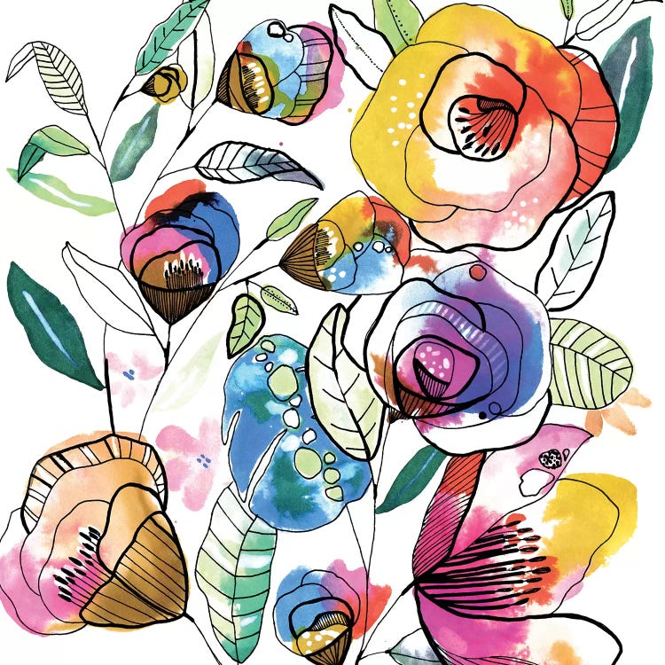 Coloured Flowers by Cayena Blanca canvas print